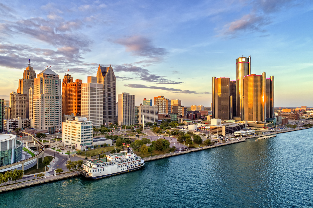 Panoramic Image of Detroit, MI